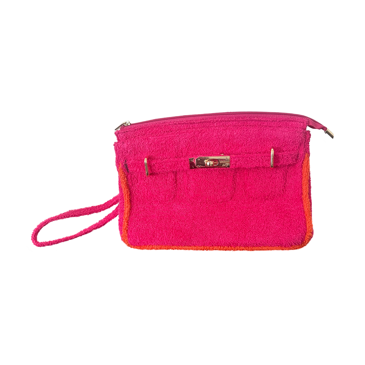 Terry Make up bag fuchsia/orange
