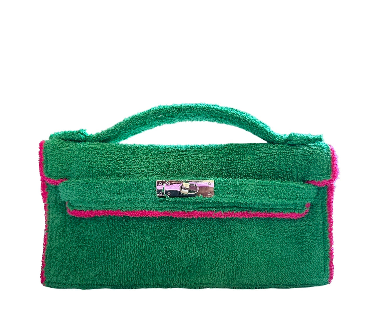 Terry Clutch green/fuchsia