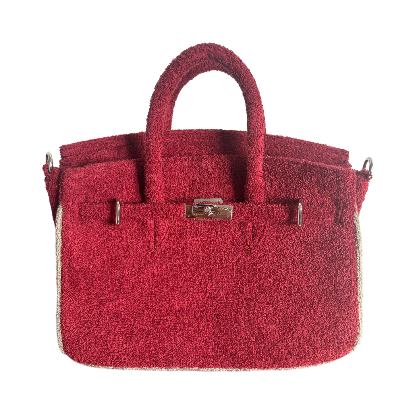 Terry bag burgundy/beige