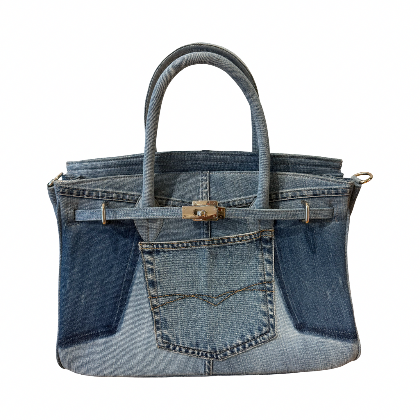 Denim repurposed bag 40